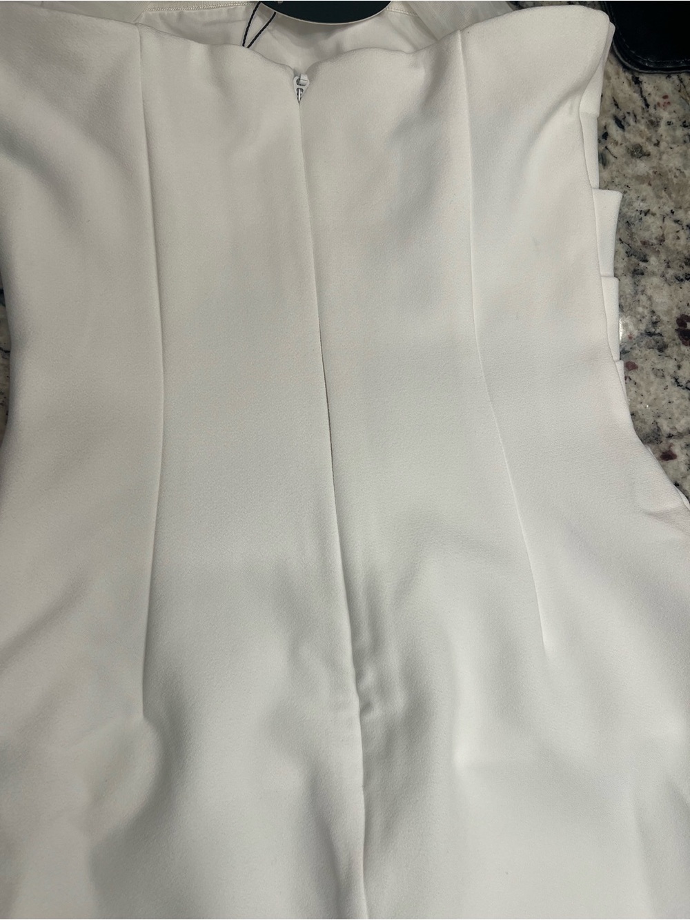BABYBOO White Solid Knit Square Neck Bodycon Maxi Zip Dress XS - Picture 9 of 11